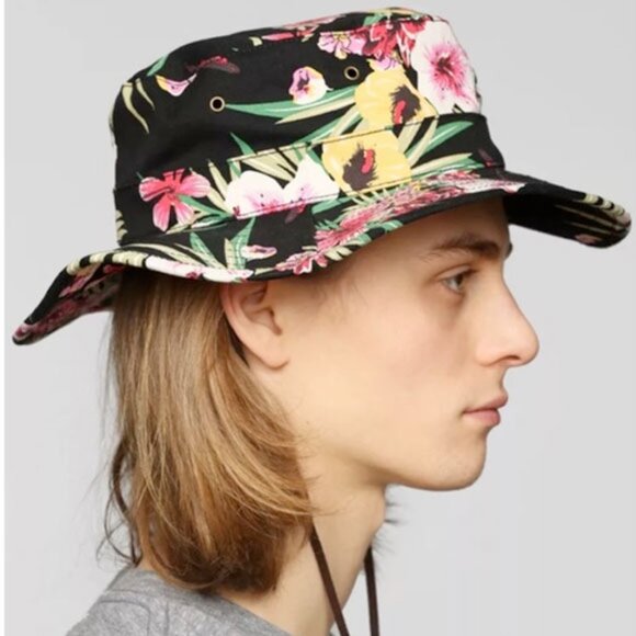 Obey Accessories - OBEY Boonts Black Floral Wide Brim Bucket Hat